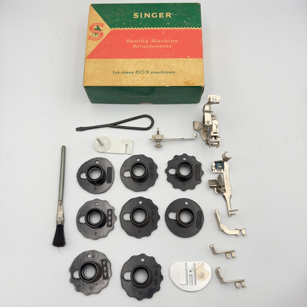Vintage Singer Sewing Machine Attachments Set for Class 603 with Box Cams Feet